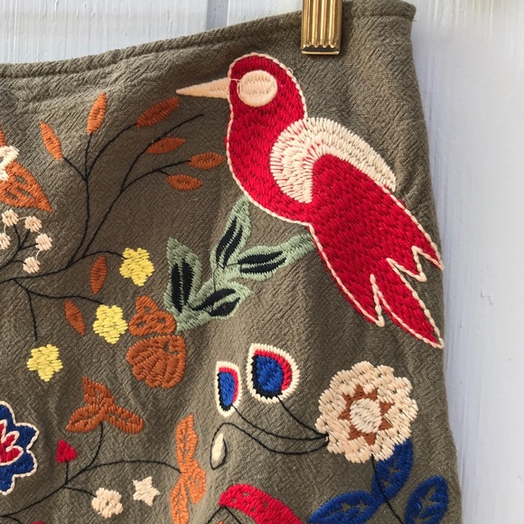 Embroidered Birds Pom-Pom Tassel Skirt by Altar’d State - Picture 4 of 12